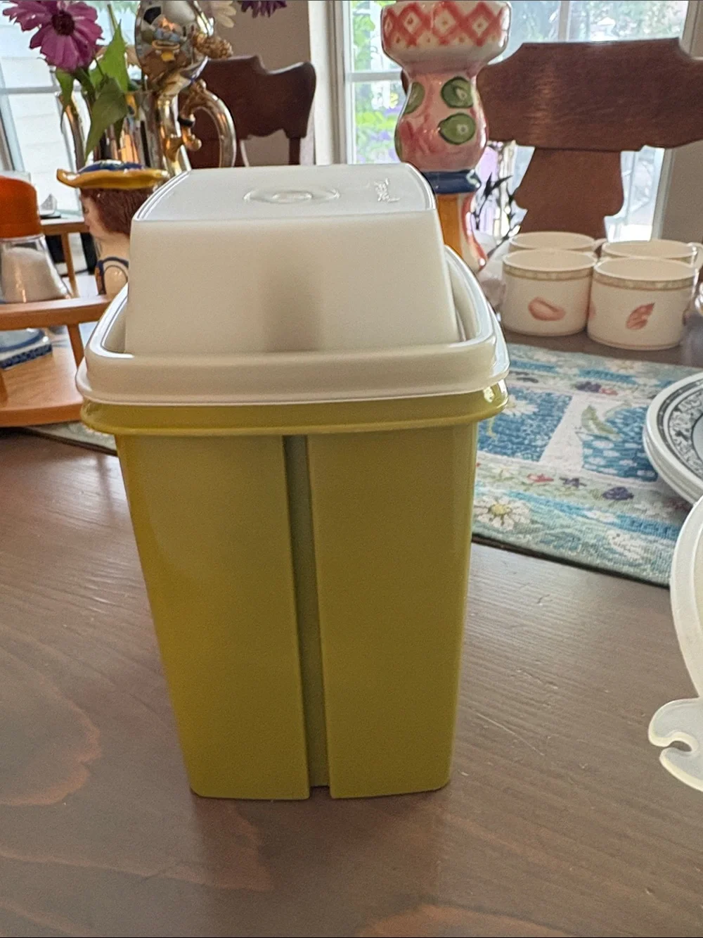 Tupperware olive green pickle container